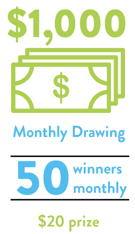 50 winners monthly